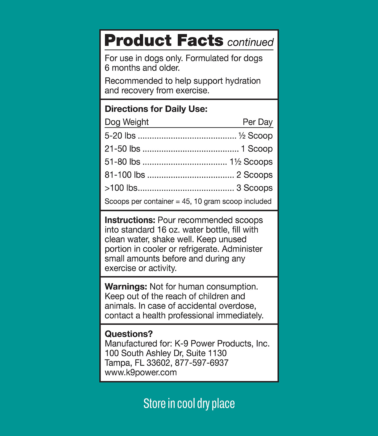 product facts continued